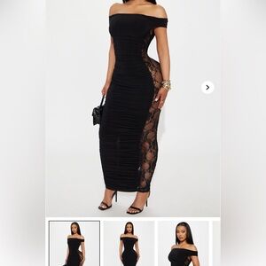 Elegant Black Lace Night Out Dinner Dress